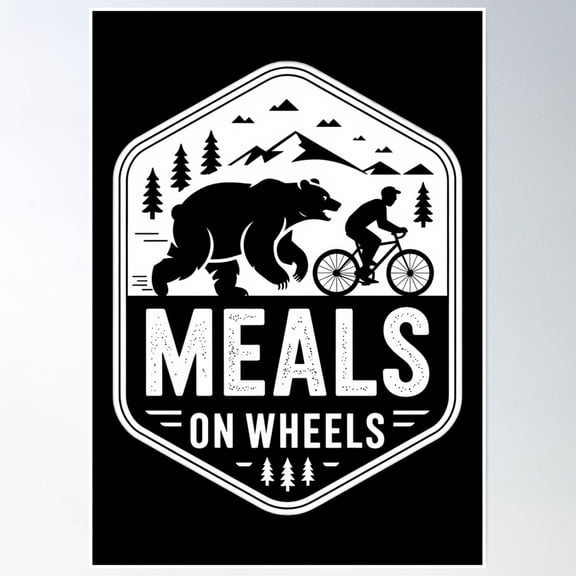 Bloom Theory Hilarious Meals On Wheels Poster Wall Art, Modern Wall Decor, 12x18 UNFRAMED
