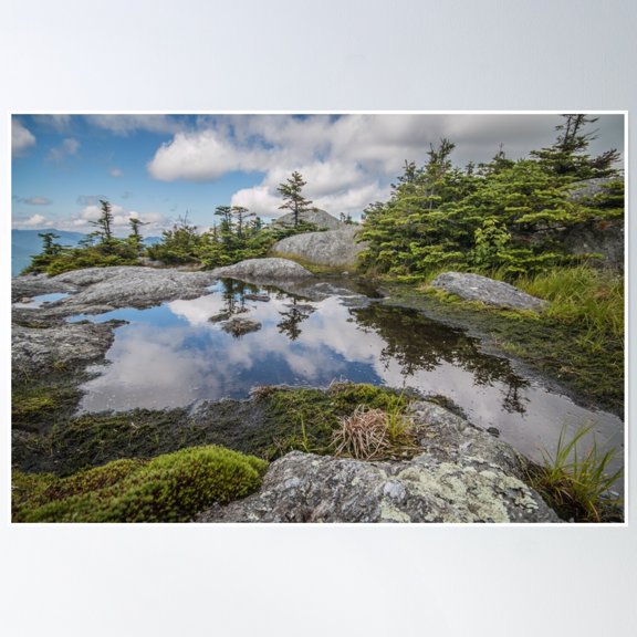 Bloom Theory Hunger Mountain Reflections Poster Wall Art, Modern Wall Decor, 24x36 UNFRAMED