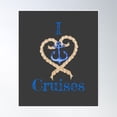 thumbnail image 1 of Bloom Theory I Love Cruises Ship Rope Anchor Poster Wall Art, Modern Wall Decor, 24x36 UNFRAMED, 1 of 3