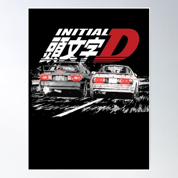 Bloom Theory Initial D - Mountain Drift Racing Tandem Takahashi Fc Vs Kyoichi Sudo Evo Empire Poster Wall Art, Modern Wall Decor, 8x12 UNFRAMED