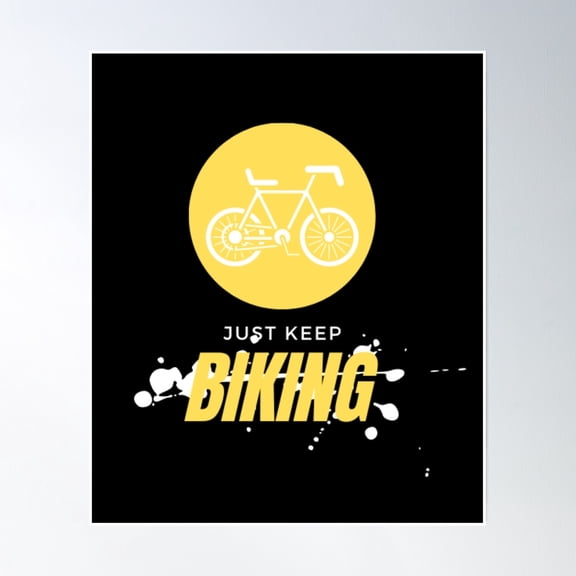 Bloom Theory Just Keep Biking Poster Wall Art, Modern Wall Decor, 8x12 UNFRAMED