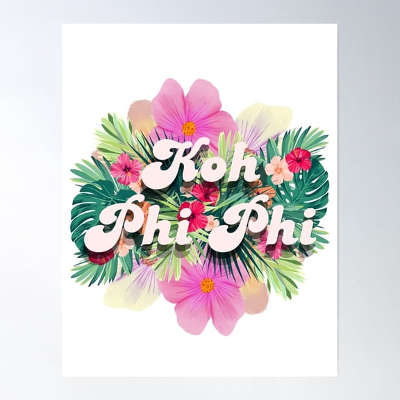 Bloom Theory Koh Phi Phi Tropical Flowers Poster Wall Art, Modern Wall Decor, 16x24 UNFRAMED