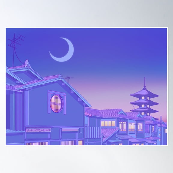 Bloom Theory Kyoto Twilight Poster Wall Art, Modern Wall Decor, 24x36 UNFRAMED