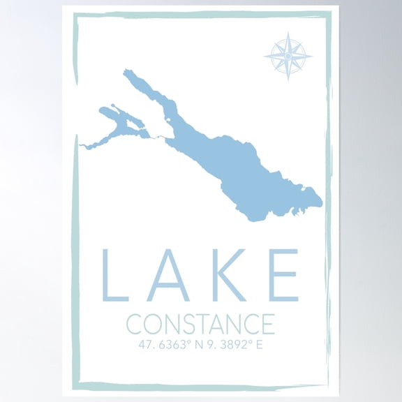 Bloom Theory Lake Constance Vacation- Bodensee Germany Poster Wall Art, Modern Wall Decor, 8x12 UNFRAMED