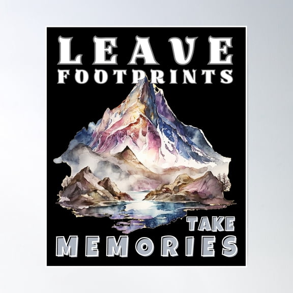 Bloom Theory Leave Footprints, Take Memories Poster Wall Art, Modern Wall Decor, 24x36 UNFRAMED