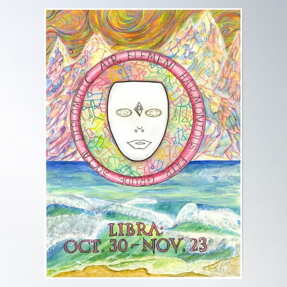 Bloom Theory Libra (13 Zodiacs) Poster Wall Art, Modern Wall Decor, 16x24 UNFRAMED