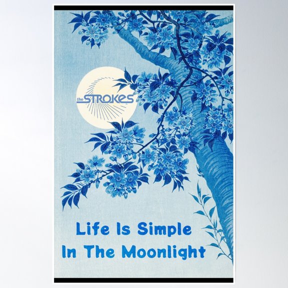 Bloom Theory Life Is Simple In The Moonlight Strokes Poster Wall Art, Modern Wall Decor, 24x36 UNFRAMED
