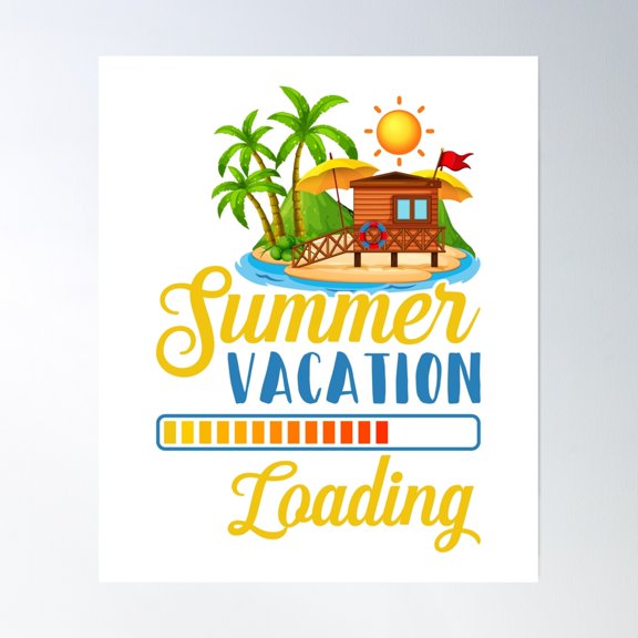 Bloom Theory Loading My Summer Vacation Poster Wall Art, Modern Wall Decor, 8x12 UNFRAMED