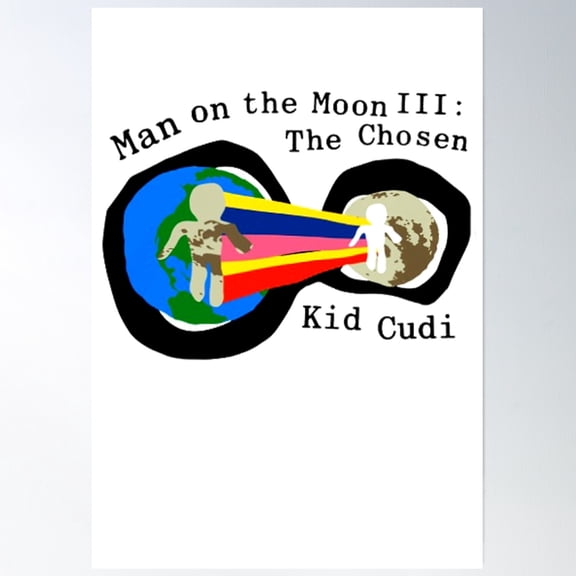 Bloom Theory Man On The Moon Poster Wall Art, Modern Wall Decor, 8x12 UNFRAMED