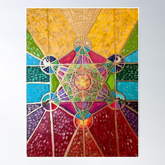 Bloom Theory Metatron’S Cube Poster Wall Art, Modern Wall Decor, 8x12 UNFRAMED