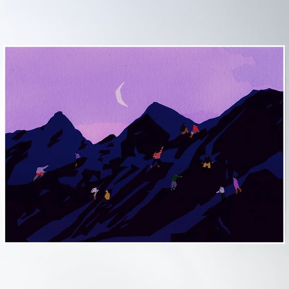 Bloom Theory Midnight Original Poster Wall Art, Modern Wall Decor, 8x12 UNFRAMED