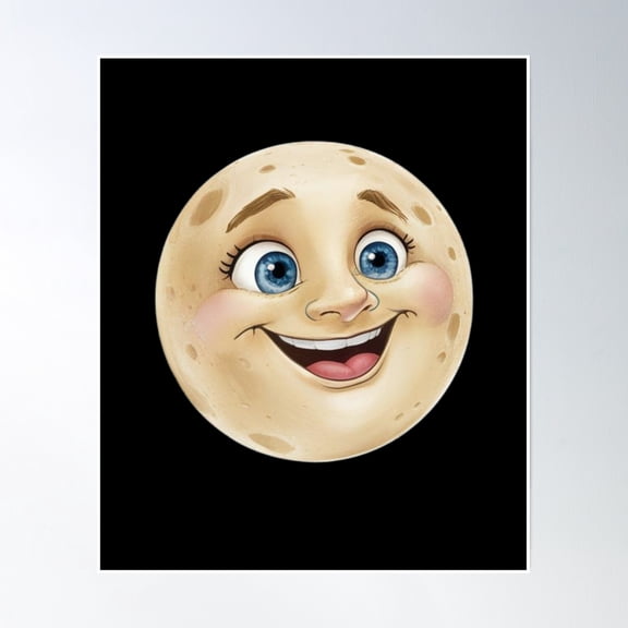 Bloom Theory Moon Emoji Poster Wall Art, Modern Wall Decor, 16x24 UNFRAMED