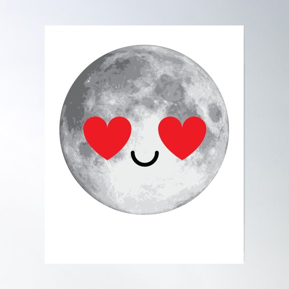 Bloom Theory Moon Emoji Poster Wall Art, Modern Wall Decor, 24x36 UNFRAMED