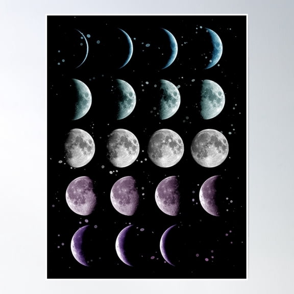Bloom Theory Moon Phase Poster Wall Art, Modern Wall Decor, 8x12 UNFRAMED
