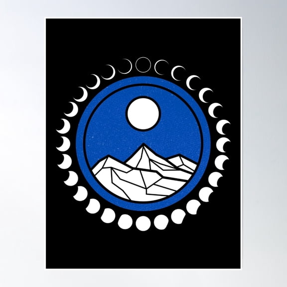 Bloom Theory Moon Phases - Full Moon Poster Wall Art, Modern Wall Decor, 16x24 UNFRAMED