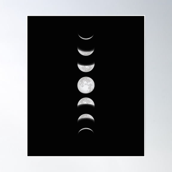 Bloom Theory Moon, Phases Of The Moon Poster Wall Art, Modern Wall Decor, 16x24 UNFRAMED