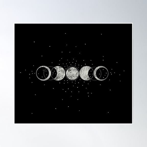 Bloom Theory Moon Phases Poster Wall Art, Modern Wall Decor, 16x24 UNFRAMED