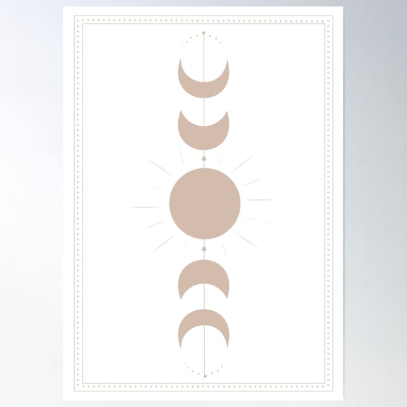 Bloom Theory Moon Phases Poster Wall Art, Modern Wall Decor, 8x12 UNFRAMED