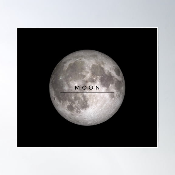 Bloom Theory Moon -- Planets Moons Solar System Education Series Set Poster Wall Art, Modern Wall Decor, 24x36 UNFRAMED