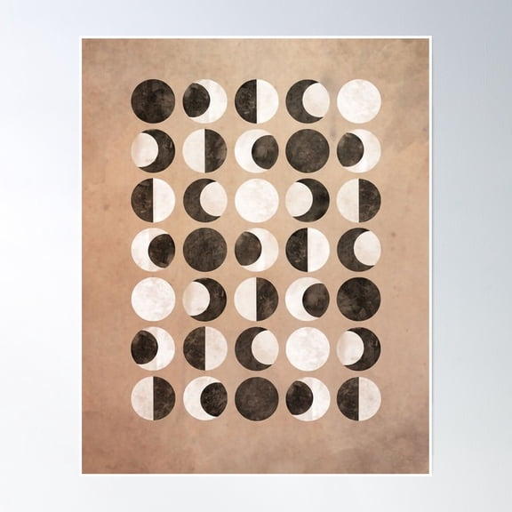Bloom Theory Moon Print, Moon Phases, Moon Wall Print, Moon Poster, Moon Prints, Moon Wall Art, Moon Phases Print, Moon Phases Poster, La Lune Poster Wall Art, Modern Wall Decor, 12x18 UNFRAMED