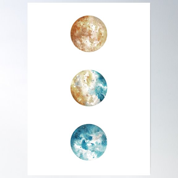 Bloom Theory Moon Print Poster Wall Art, Modern Wall Decor, 12x18 UNFRAMED