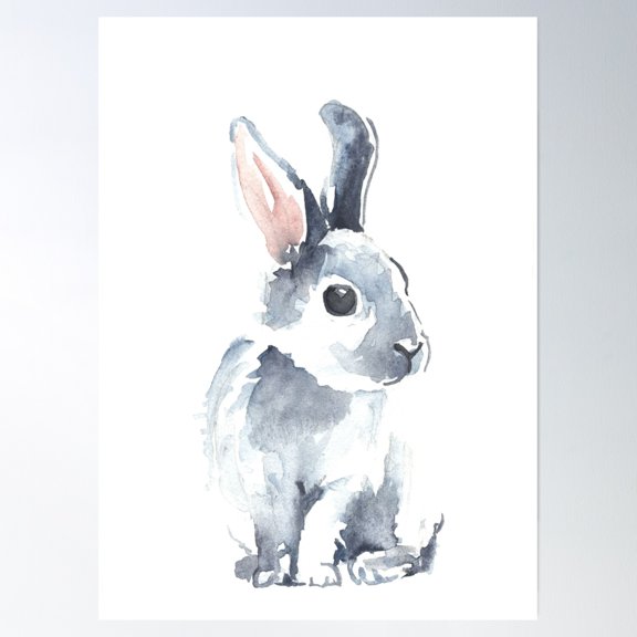 Bloom Theory Moon Rabbit Ii Poster Wall Art, Modern Wall Decor, 8x12 UNFRAMED