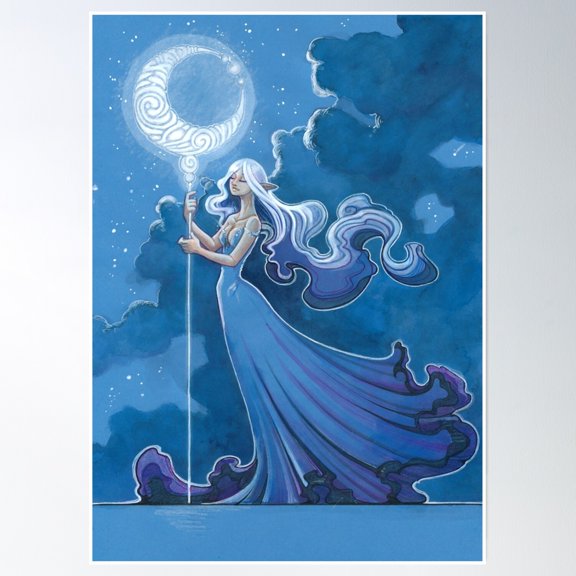 Bloom Theory Moon Rise Poster Wall Art, Modern Wall Decor, 8x12 UNFRAMED