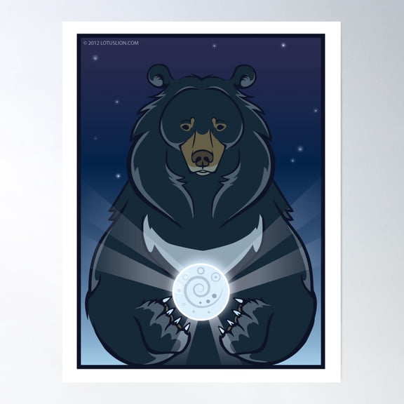 Bloom Theory Moonbear Poster Wall Art, Modern Wall Decor, 16x24 UNFRAMED