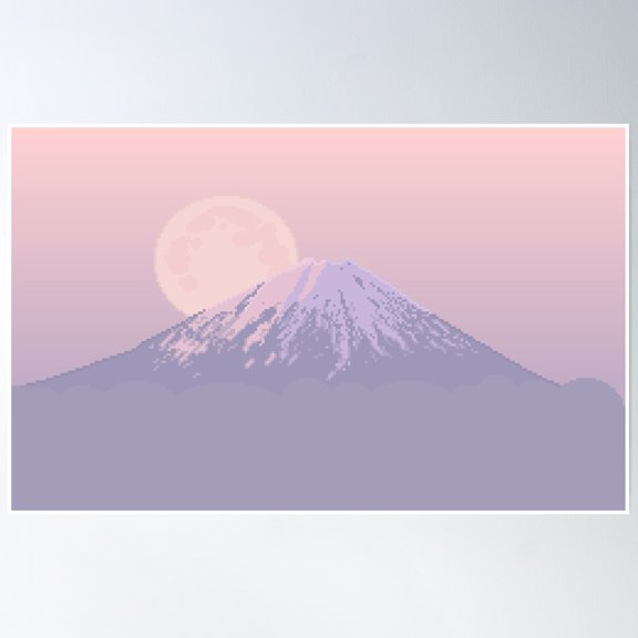 Bloom Theory Mount Fuji Poster Wall Art, Modern Wall Decor, 8x12 UNFRAMED
