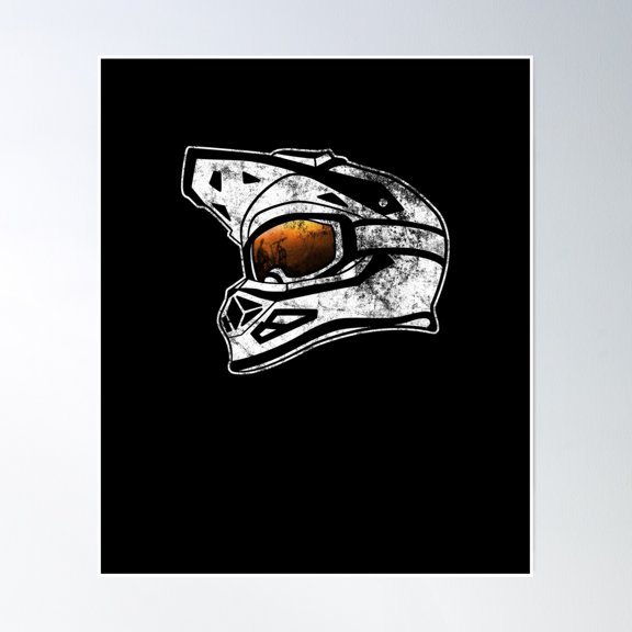 Bloom Theory Mountain Biking Helm With Mtb Rider Chilling The Sunset Poster Wall Art, Modern Wall Decor, 12x18 UNFRAMED