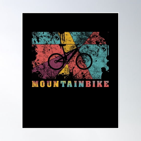 Bloom Theory Mountain Biking Pop Art Color Splash Effect Mtb Fully Poster Wall Art, Modern Wall Decor, 8x12 UNFRAMED
