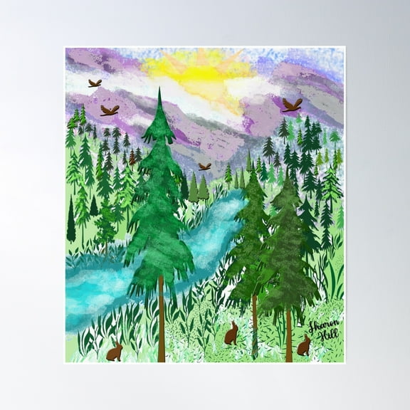 Bloom Theory Mountain High Poster Wall Art, Modern Wall Decor, 24x36 UNFRAMED