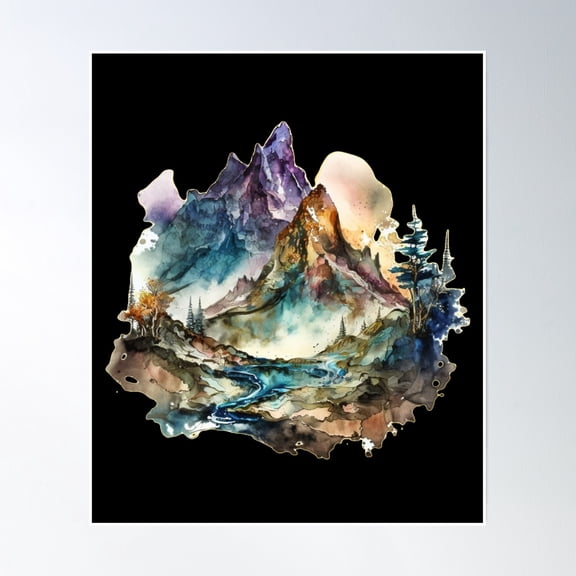 Bloom Theory Mountain Peak Poster Wall Art, Modern Wall Decor, 12x18 UNFRAMED