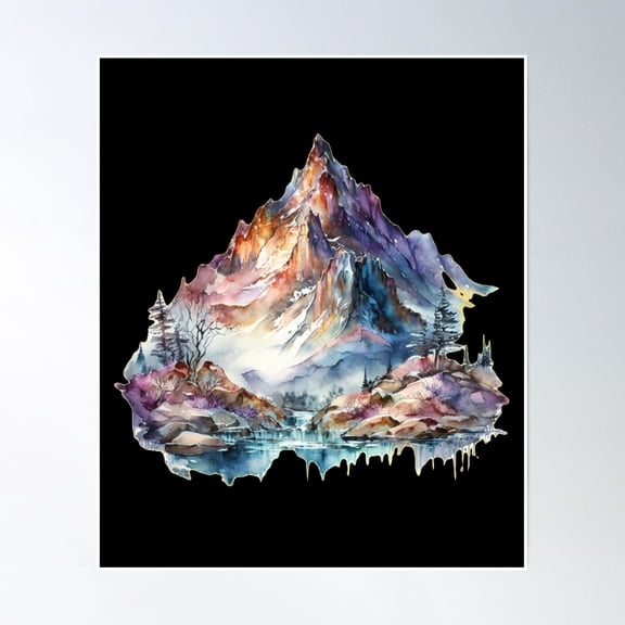 Bloom Theory Mountain Peak Poster Wall Art, Modern Wall Decor, 8x12 UNFRAMED