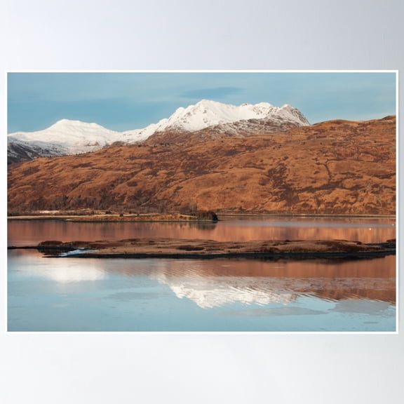 Bloom Theory Mountain Reflection Photography Print Poster Wall Art, Modern Wall Decor, 8x12 UNFRAMED
