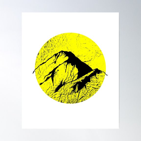 Bloom Theory Mountains Logo Mountain Bike Hiking Climbing Poster Wall Art, Modern Wall Decor, 16x24 UNFRAMED