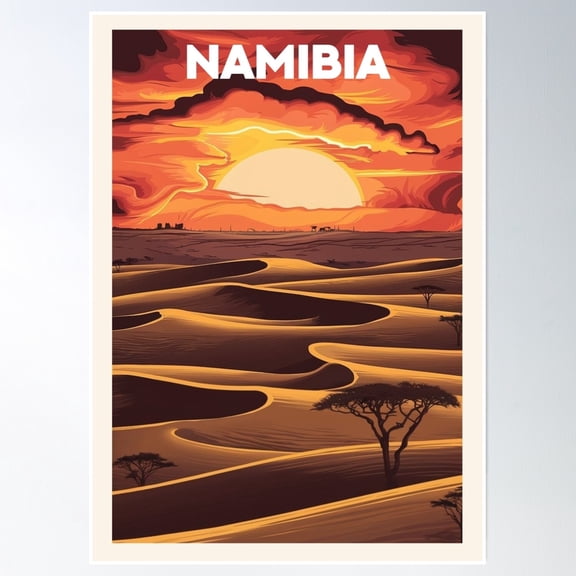 Bloom Theory Namibia, Travel Art Poster Wall Art, Modern Wall Decor, 8x12 UNFRAMED