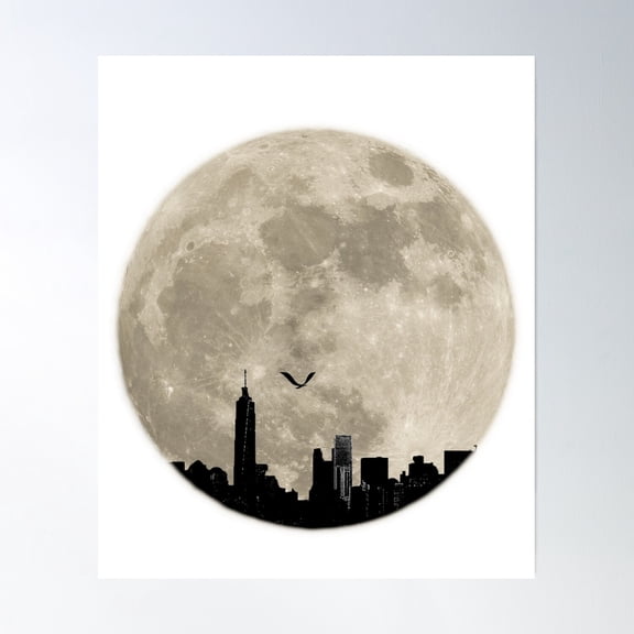 Bloom Theory New York Moon Poster Wall Art, Modern Wall Decor, 12x18 UNFRAMED