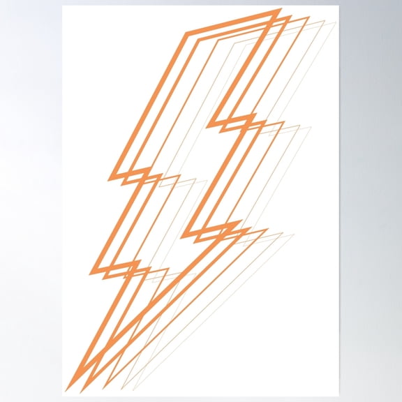 Bloom Theory Orange Lightning Poster Wall Art, Modern Wall Decor, 12x18 UNFRAMED