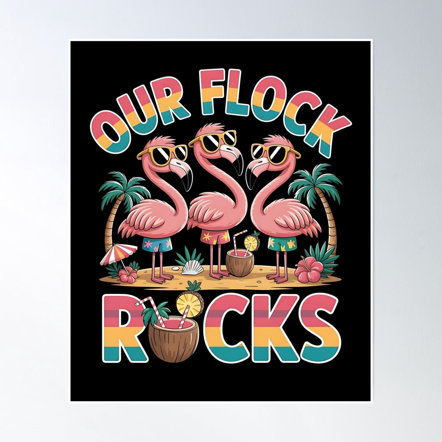 Bloom Theory Our Flock Rocks Poster Wall Art, Modern Wall Decor, 12x18 ...