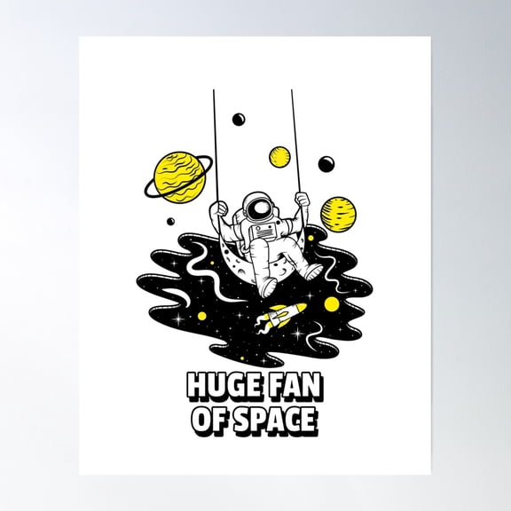 Bloom Theory Outer Space Moon Full Moon Stars Poster Wall Art, Modern Wall Decor, 16x24 UNFRAMED