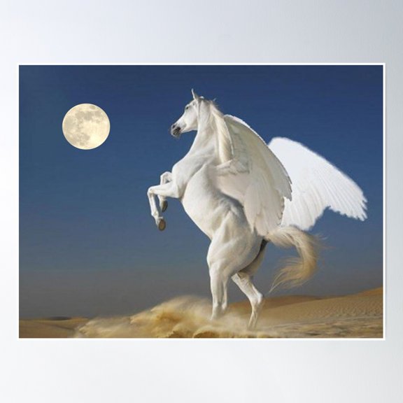 Bloom Theory Pegasus Moon Poster Wall Art, Modern Wall Decor, 8x12 UNFRAMED