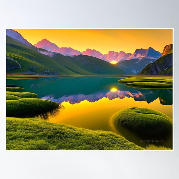 Bloom Theory Psychedelic Mountains Poster Wall Art, Modern Wall Decor, 8x12 UNFRAMED