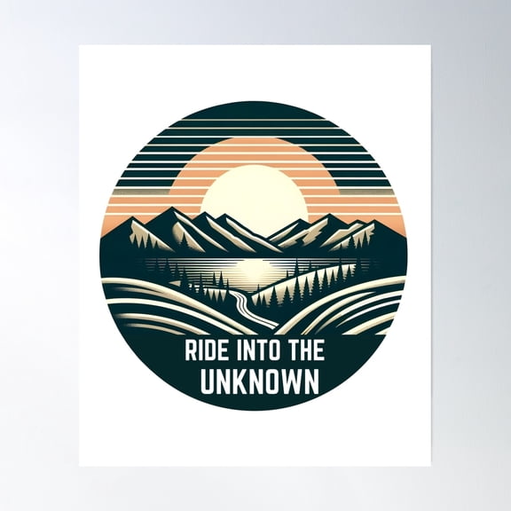 Bloom Theory Ride Into The Unknown Mountain Biking Poster Wall Art, Modern Wall Decor, 16x24 UNFRAMED