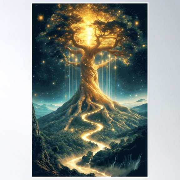 Bloom Theory Roots Of Wisdom Poster Wall Art, Modern Wall Decor, 12x18 UNFRAMED