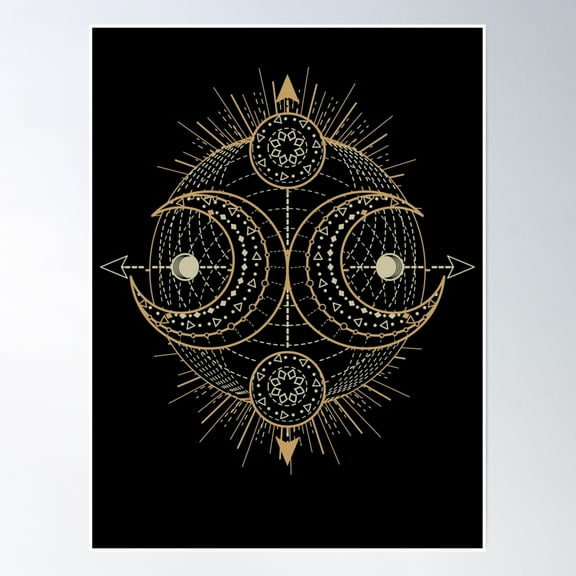 Bloom Theory Sacred Geometry Portal To The Moon Poster Wall Art, Modern Wall Decor, 24x36 UNFRAMED