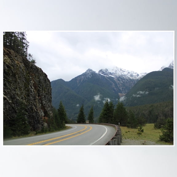 Bloom Theory Scenic Mountain Peak Poster Wall Art, Modern Wall Decor, 8x12 UNFRAMED