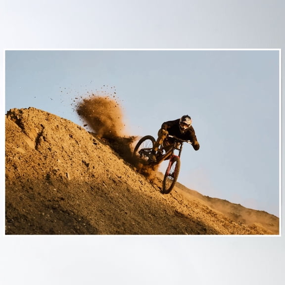 Bloom Theory Simple Mountain Bike Poster Wall Art, Modern Wall Decor, 8x12 UNFRAMED