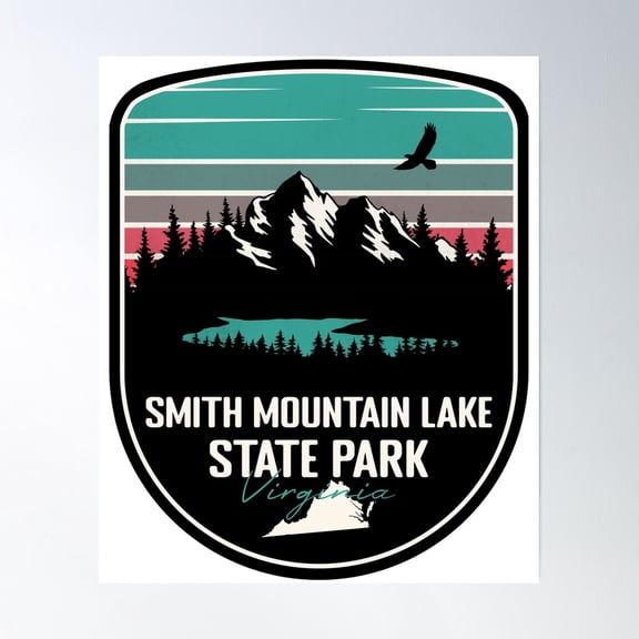 Bloom Theory Smith Mountain Lake State Park Virginia - Va Retro Badge Forest And Wilderness Poster Wall Art, Modern Wall Decor, 8x12 UNFRAMED