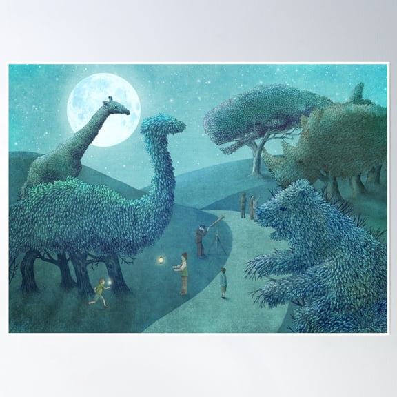 Bloom Theory Summer Park - Night Poster Wall Art, Modern Wall Decor, 16x24 UNFRAMED